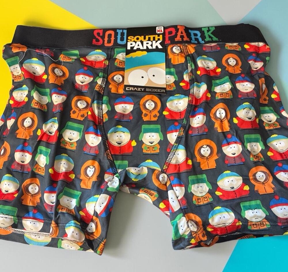 Crazy Boxer South Park Men's Boxer Briefs Size XL(40-42) Cartman Kenny Kyle AOP